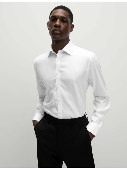 Marks & Spencer Baumwollhemd im klassischen Schnitt mit bügelleichter Ausrüstung von Marks & Spencer, weiß