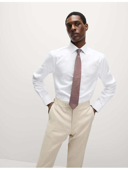 Marks & Spencer Slim-Fit-Hemd und Krawatte, bügelleicht von Marks & Spencer, weiß