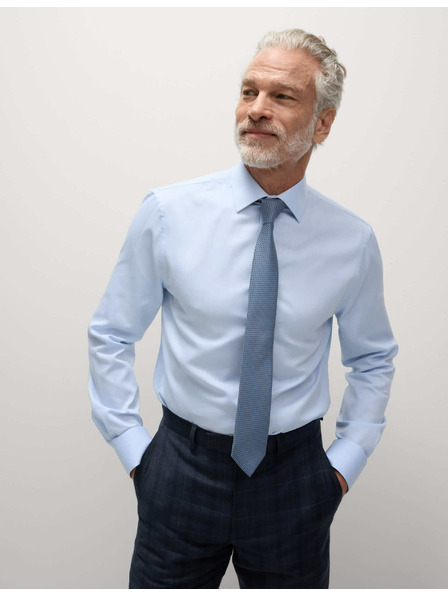 Marks & Spencer Slim-Fit-Hemd und Krawatte, bügelleicht von Marks & Spencer, blau