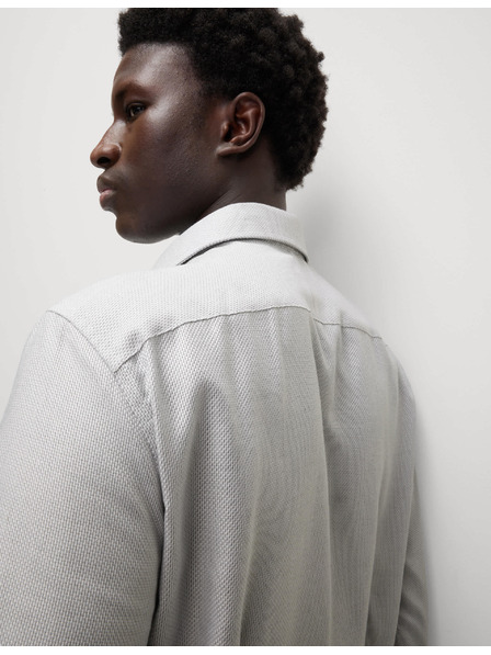 Marks & Spencer Luxus-Slim-Fit-Hemd aus reiner Baumwolle mit Textur von Marks & Spencer, grau
