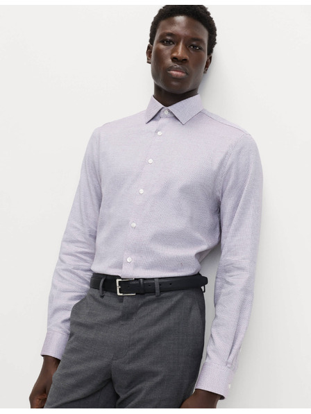 Marks & Spencer Luxus-Hemd im normalen Schnitt aus reiner Baumwolle mit Textur von Marks & Spencer, rot