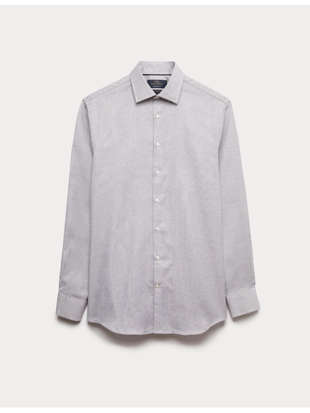 Marks & Spencer Luxus-Hemd im normalen Schnitt aus reiner Baumwolle mit Textur von Marks & Spencer, rot