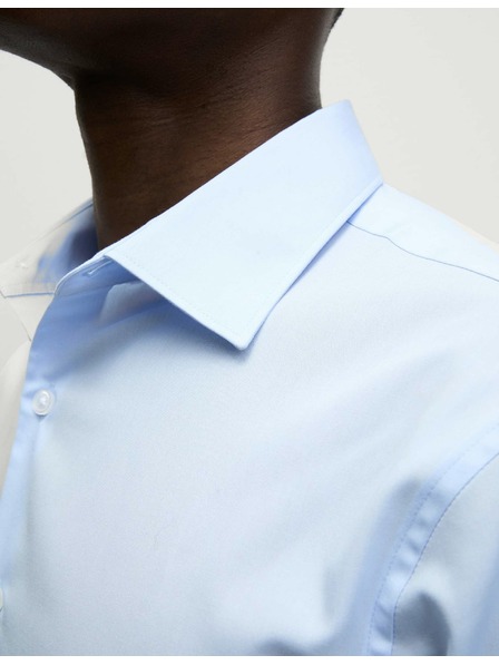 Marks & Spencer Schmales Hemd aus Baumwollmischung mit bügelfreier Behandlung von Marks & Spencer, blau