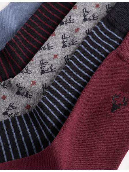 Marks & Spencer C and F Socken mit Hirschmotiv, mit hohem Baumwollanteil, 5er-Pack von Marks & Spencer, marineblau