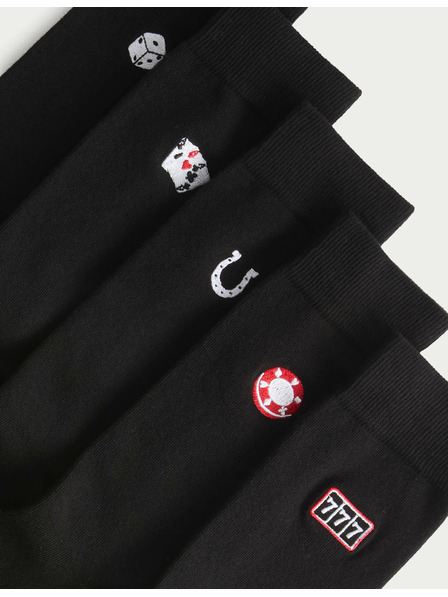 Marks & Spencer 5er-Pack Cool & Fresh™ Casino Socken mit hohem Baumwollanteil von Marks & Spencer, schwarz