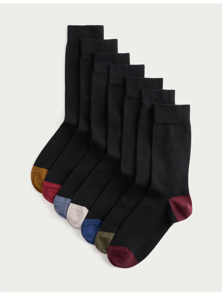 Marks & Spencer Cool & Fresh™ Socken mit hohem Baumwollanteil, verschiedene Ausführungen, 7er-Set von Marks & Spencer, schwarz