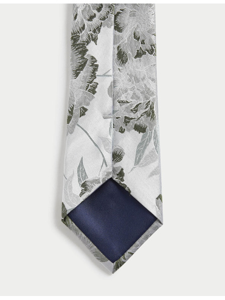 Marks & Spencer Floral 100% silk tie Marks & Spencer green