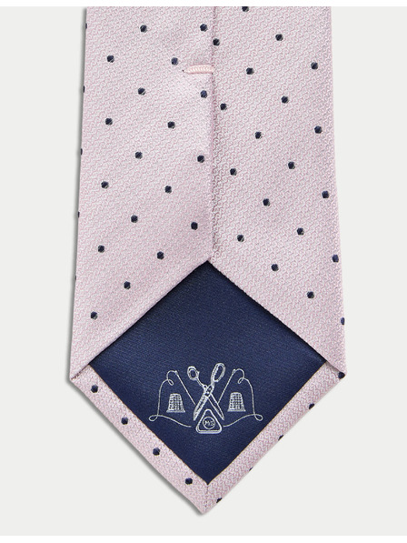 Marks & Spencer Gepunktete Krawatte aus reiner Seide Marks & Spencer rosa