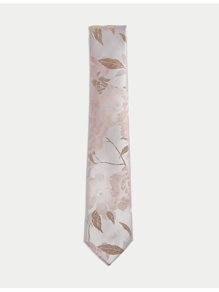 Marks & Spencer Blumenmuster-Krawatte aus 100% Seide Marks & Spencer rosa