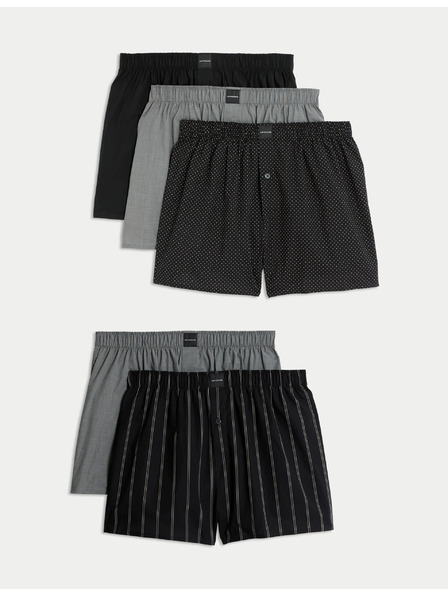 Marks & Spencer Gewebte Supima® Boxershorts mit hohem Baumwollanteil, 5er-Pack Marks & Spencer schwarz