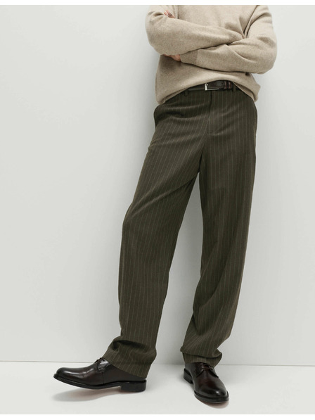 Marks & Spencer Glatte Hose in lockerer Passform mit feinen Streifen von Marks & Spencer braun