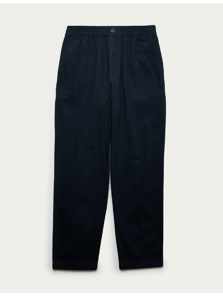 Marks & Spencer Hose mit Fischgrätmuster aus 100% Baumwolle von Marks & Spencer in Marineblau