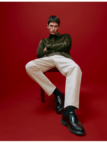 Marks & Spencer Italienische Moleskin-Hose mit geradem Schnitt, 5 Taschen von Marks & Spencer in Beige