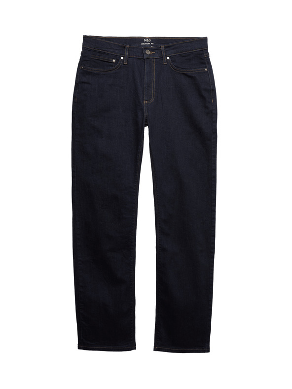 Marks & Spencer Stretch-Jeans in geradem Schnitt von Marks & Spencer marineblau