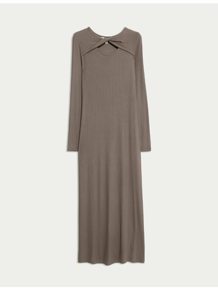 Marks & Spencer Jersey-Midi-Rippkleid in Säulenschnitt von Marks & Spencer braun