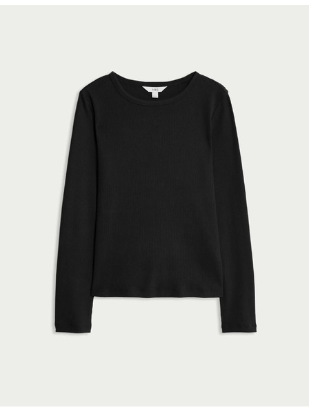 Marks & Spencer Gerippter Top mit hohem Baumwollanteil von Marks & Spencer schwarz