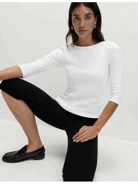 Marks & Spencer Eng anliegender Top aus reiner Baumwolle von Marks & Spencer weiß