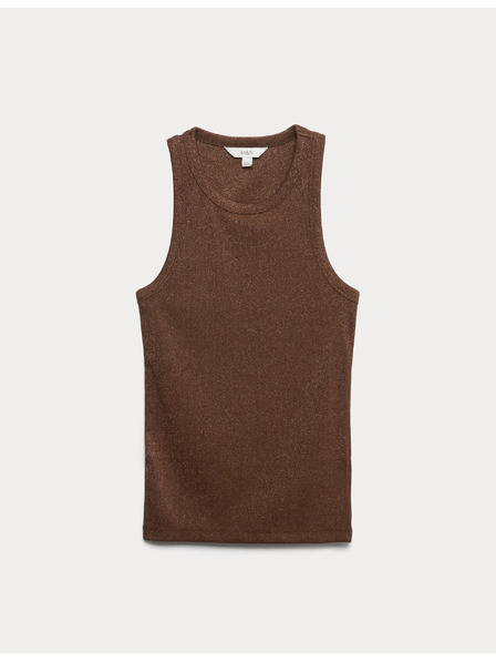 Marks & Spencer Glitzer-Top mit hohem Baumwollanteil Marks & Spencer braun