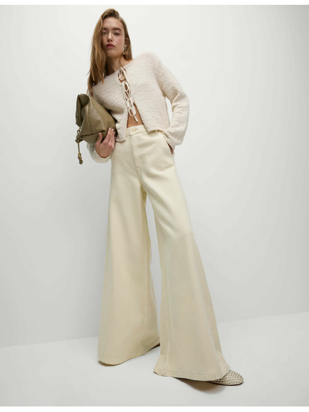 Marks & Spencer Palazzo-Hose mit hohem Baumwollanteil Marks & Spencer creme