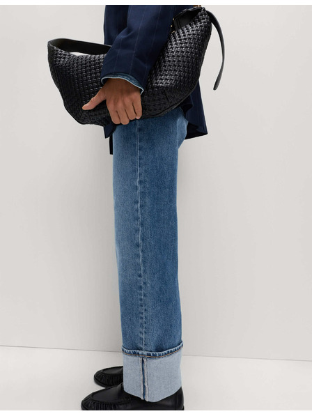 Marks & Spencer Jeans mit weitem, umgeschlagenem Bein und mittlerem Bund von Marks & Spencer navy