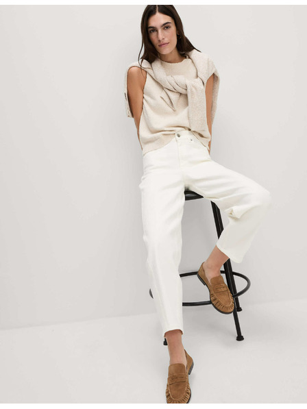 Marks & Spencer Knöchellange Karotten-Jeans mit hohem Bund von Marks & Spencer creme