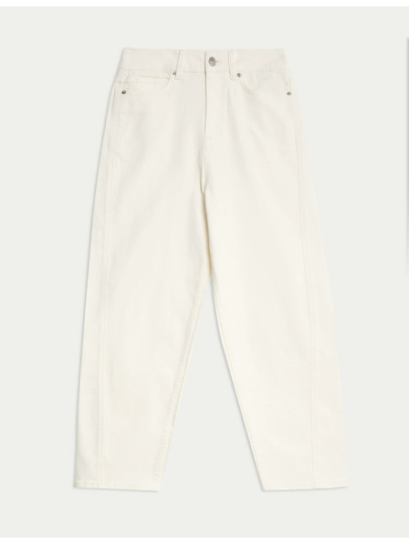 Marks & Spencer Knöchellange Karotten-Jeans mit hohem Bund von Marks & Spencer creme
