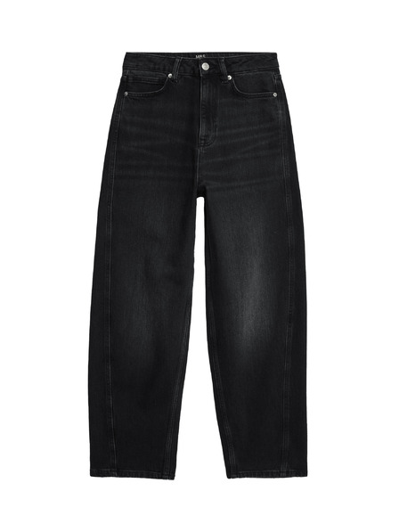 Marks & Spencer Knöchellange Karotten-Jeans mit hohem Bund von Marks & Spencer schwarz