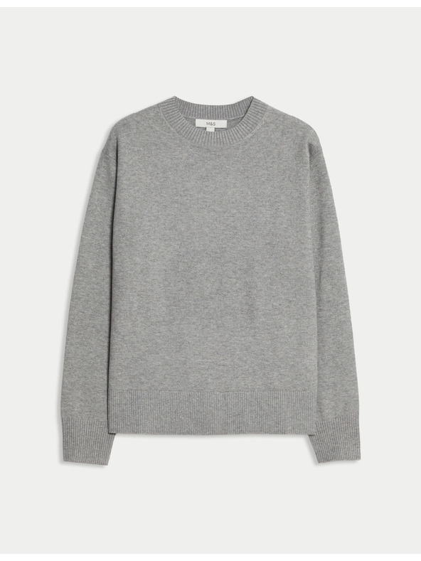 Marks & Spencer Pullover mit Kragen aus luftiger Garne von Marks & Spencer grau