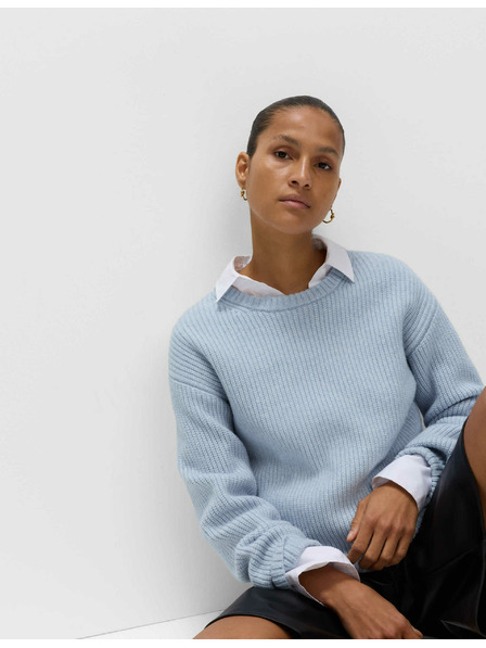 Marks & Spencer Gestreifter Pullover aus weicher Garne mit rundem Ausschnitt von Marks & Spencer blau