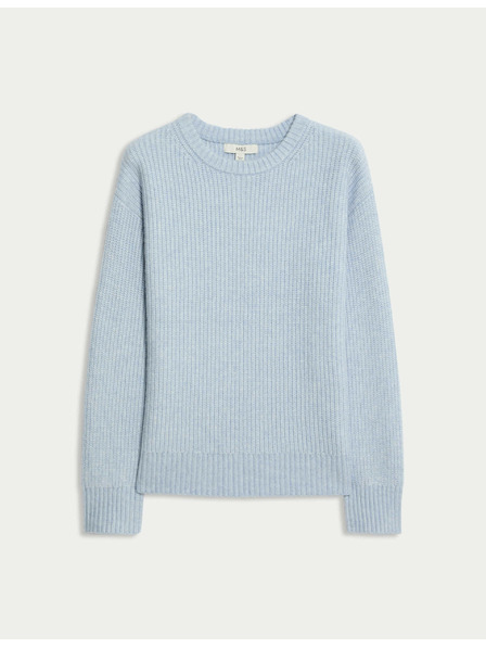 Marks & Spencer Gestreifter Pullover aus weicher Garne mit rundem Ausschnitt von Marks & Spencer blau