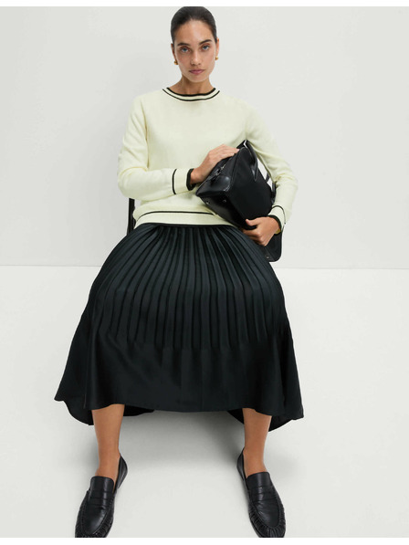 Marks & Spencer Außergewöhnlich weicher Pullover mit Rundhalsausschnitt und Kontrastbordüre von Marks & Spencer creme