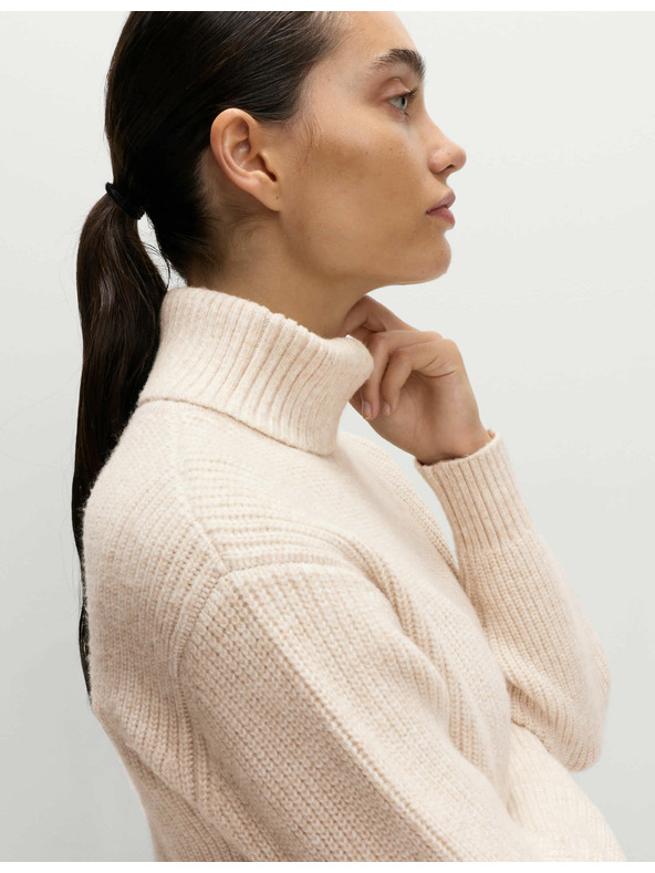 Marks & Spencer Gerippter Rollkragenpullover aus Wolkengarn von Marks & Spencer beige