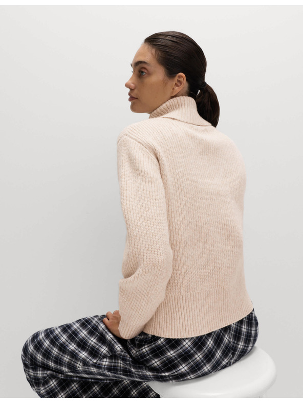 Marks & Spencer Gerippter Rollkragenpullover aus Wolkengarn von Marks & Spencer beige