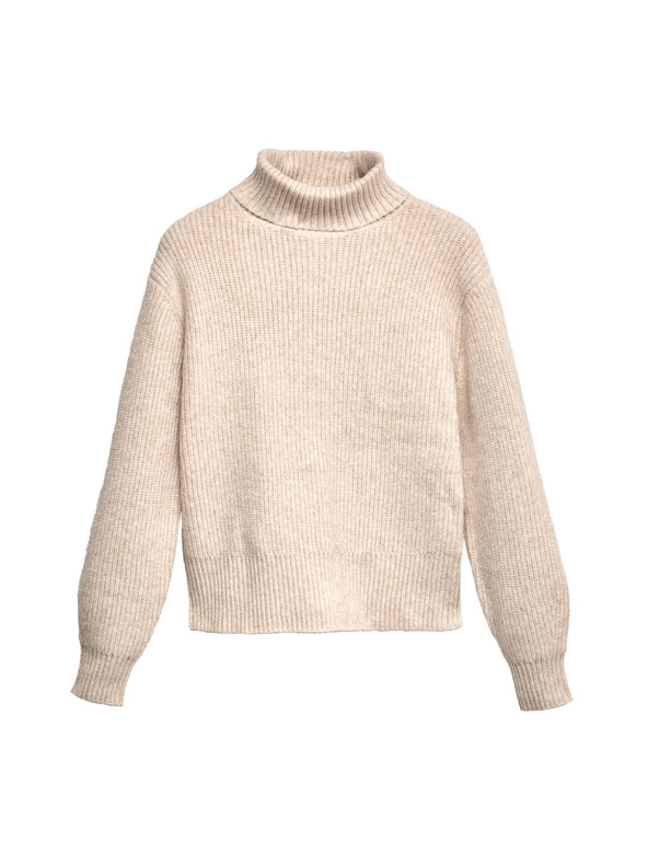 Marks & Spencer Gerippter Rollkragenpullover aus Wolkengarn von Marks & Spencer beige