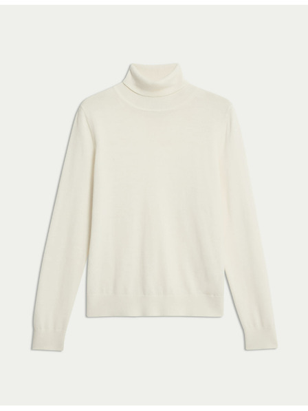 Marks & Spencer Pullover mit Rollkragen aus 100% Merinowolle von Marks & Spencer creme