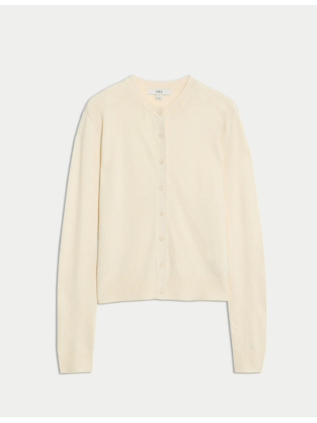 Marks & Spencer Cardigan mit rundem Ausschnitt und Knöpfen vorne von Marks & Spencer creme