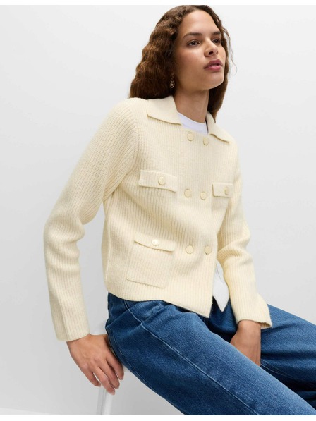 Marks & Spencer Gestrickte Jacke mit Flauschfasern und dekorativen Taschen von Marks & Spencer creme