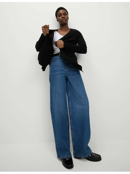 Marks & Spencer Langer gerippter Cardigan ohne Verschluss von Marks & Spencer schwarz