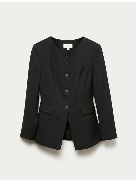 Marks & Spencer Jacke ohne Kragen Marks & Spencer schwarz