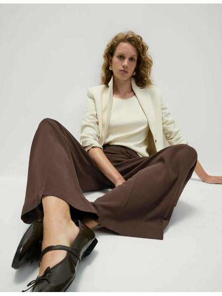 Marks & Spencer Crêpe-Hose mit weitem Bein und elastischem Bund Marks & Spencer braun