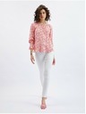 Orsay Rosa-orangefarbene Damen Blumenmuster Bluse ORSAY