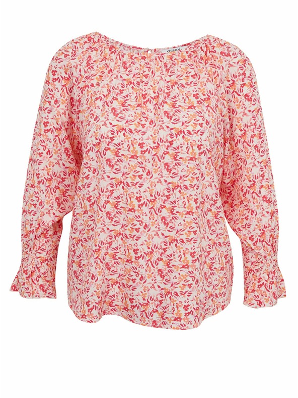 Orsay Rosa-orangefarbene Damen Blumenmuster Bluse ORSAY