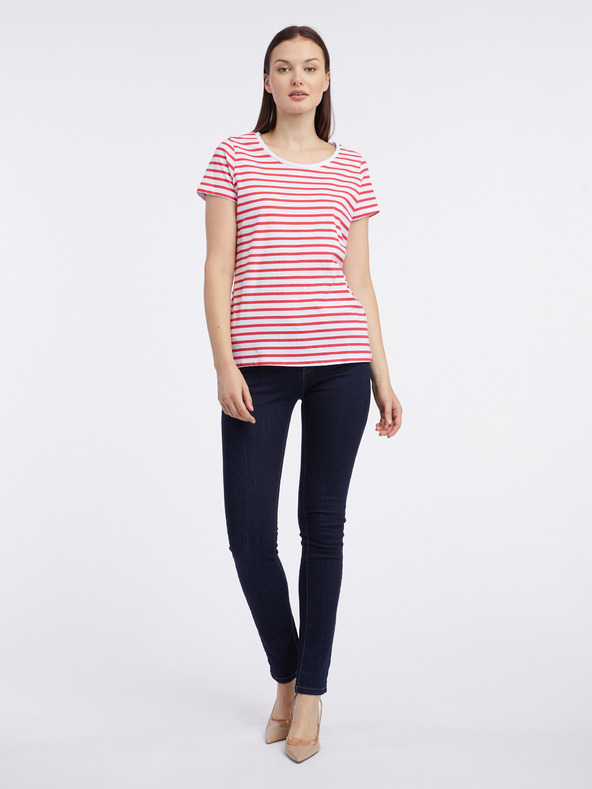 Orsay Weiß-rot gestreiftes Damen-Shirt ORSAY