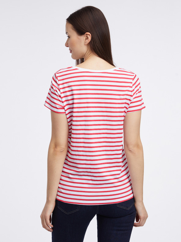 Orsay Weiß-rot gestreiftes Damen-Shirt ORSAY