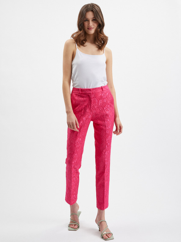 Orsay Rosa gemusterte Damen-Cropped-Hose ORSAY