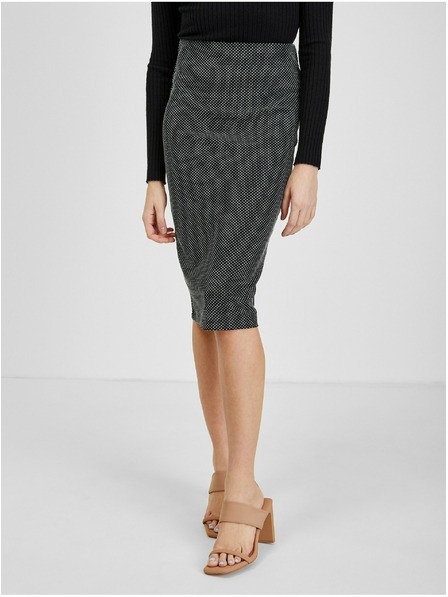 Orsay Weiß-schwarzer Damen-Musterrock ORSAY