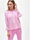 Orsay Rosa karierte Langarm-Bluse ORSAY