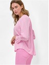 Orsay Rosa karierte Langarm-Bluse ORSAY