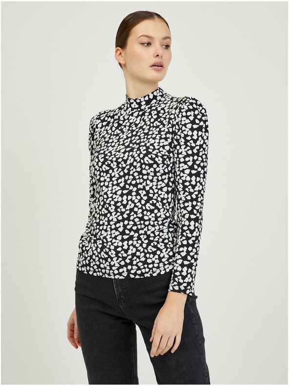 Orsay Weiß-schwarzes gemustertes Damen T-Shirt ORSAY Paisy