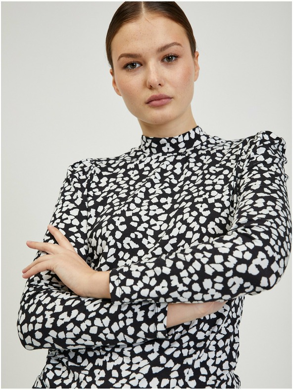 Orsay Weiß-schwarzes gemustertes Damen T-Shirt ORSAY Paisy